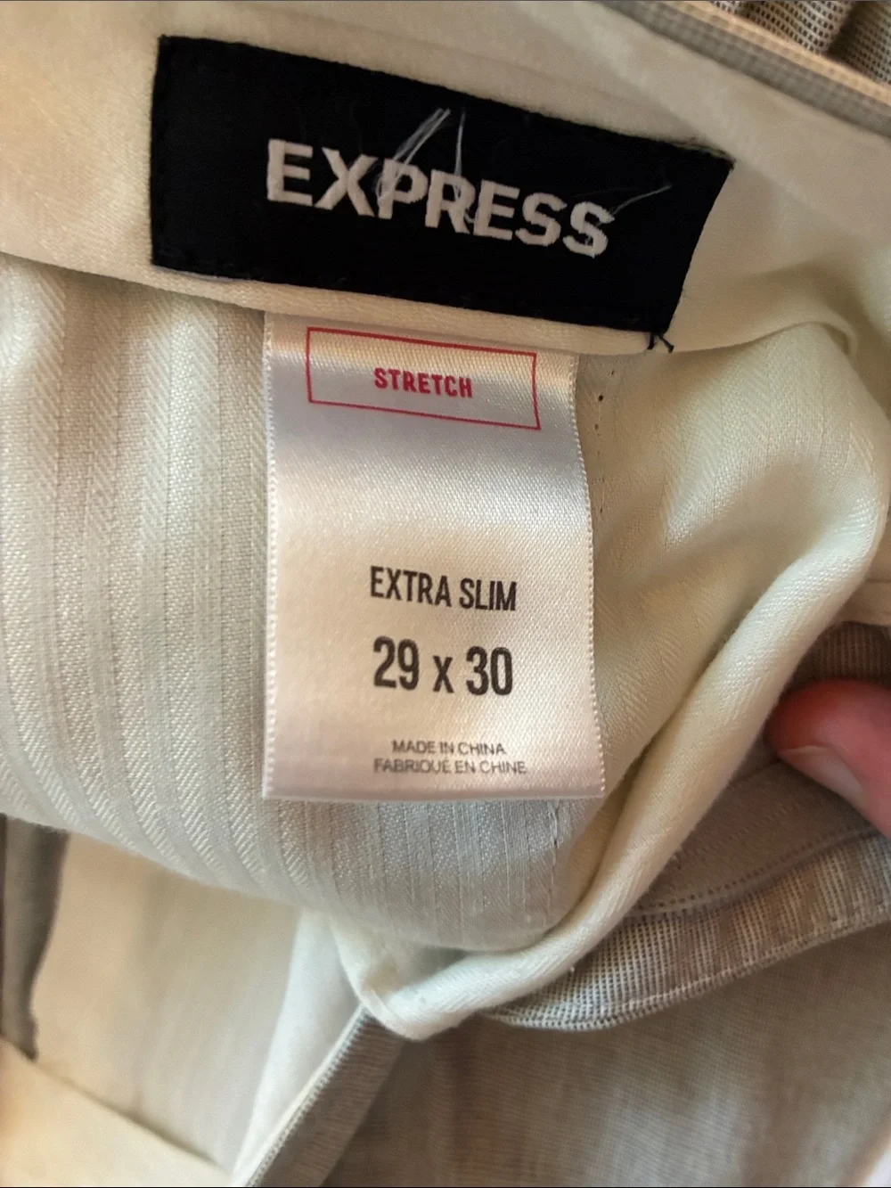 Express Men's Light Gray Dress Trousers